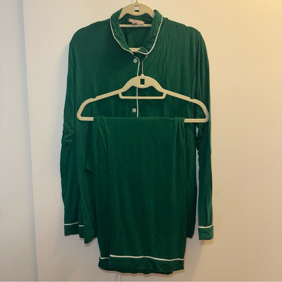 J. Crew Other - J Crew Green Pajama Set with White Trim